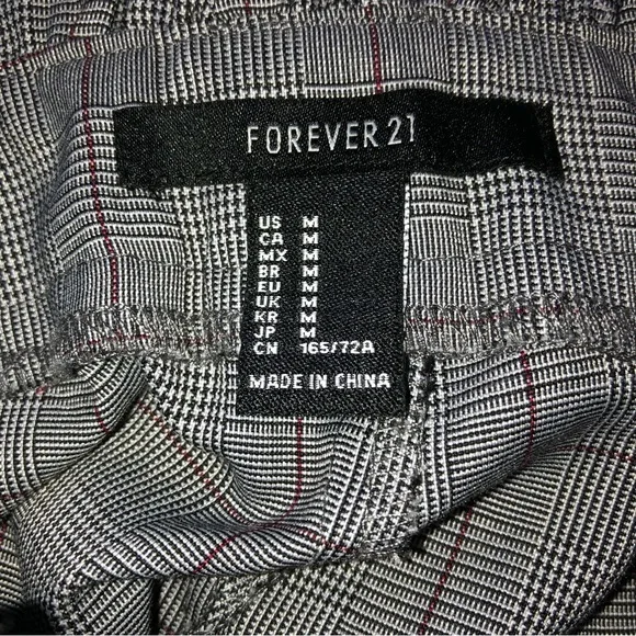 Forever 21 Plaid Paper Bag Waist Ankle Pants with Tie - Picture 4 of 5